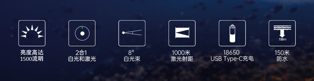激光潛水手電,綠光潛水手電筒(tǒng),白光+綠激光潛水手電筒(tǒng),水下探索手電筒,二合一(yī)激光手(shǒu)電筒,虎(hǔ)鯨OrcaTorch