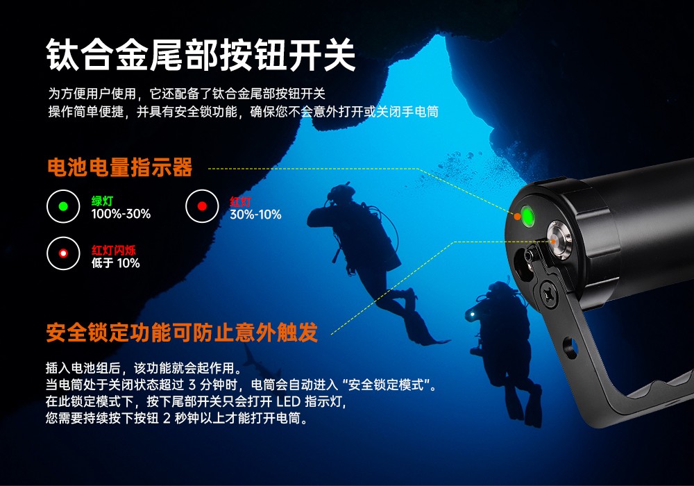 91香蕉短视频污下载OrcaTorch,D860可充電潛水燈,高亮度潛水手電筒,水下照明手電筒(tǒng)