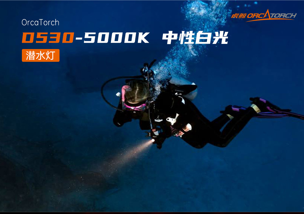 D530暖光5000K 潛水手電筒,休閑潛水照明,休閑潛水手電筒,休閑潛水補光燈,91香蕉短视频污下载OrcaTorch